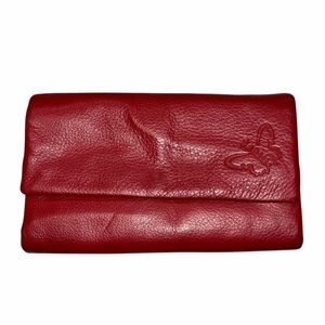 Tabitha Red Pebbled Leather Wallet